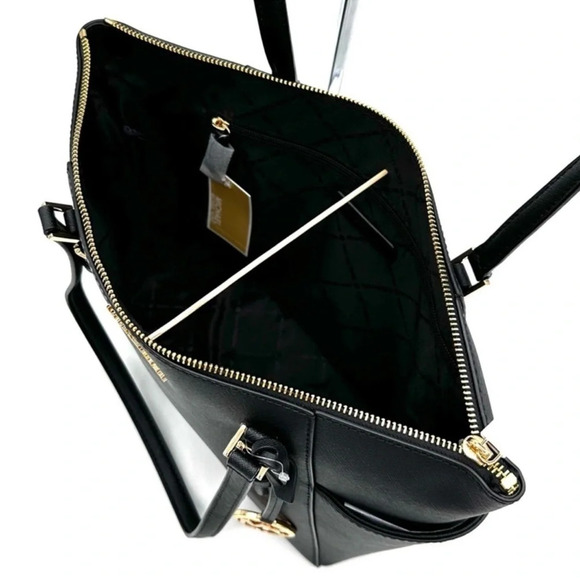 Michael Kors Large Charlotte Tote Bag & Large Double Zip Wallet Black (NWT) - Picture 8 of 14